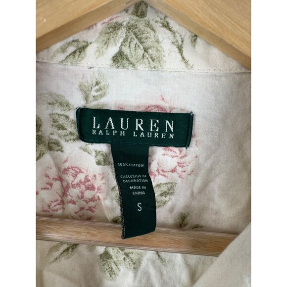 Lauren Ralph Lauren womens floral cottage core pajama top cream sz S - Picture 3 of 5